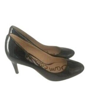 Sam Edelman Elise Pump Patent Leather Round Toe Heels Black Size 7.5M